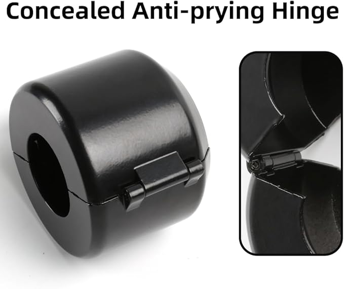 PUGED Door Knob Lockout Device Cover to Disable Doorknob/Faucet/Water Valve Hose Lock Door Handle Temporary Lock for Bedroom Door from Outside Handle Without Drilling (2, Black) - Image 4