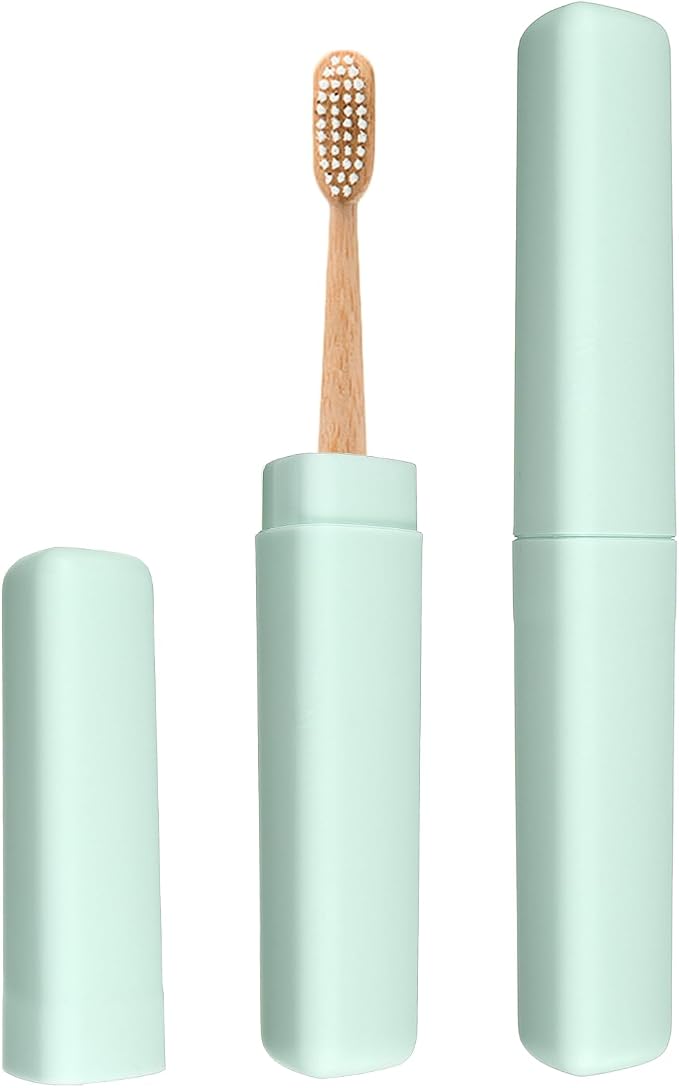 uxcell 2Pcs Travel Toothbrush Case, 8.27 x 1.38 Portable Travel Toothbrush Holder, Plastic Toothpaste Container for Bathroom, Gym, Business Trip, Camping, Green by uxcell