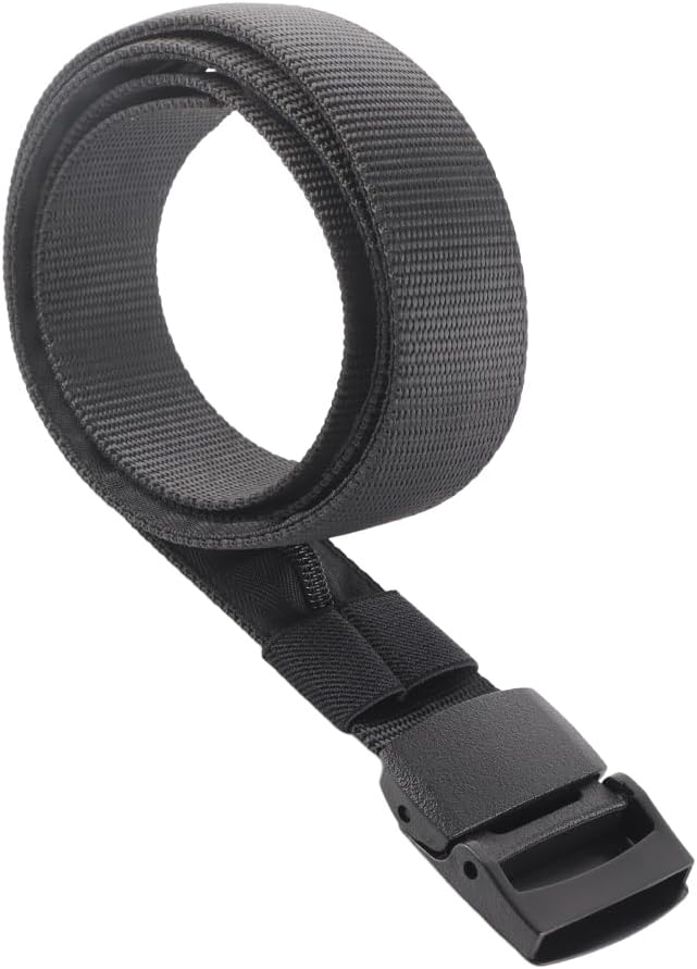 Travel Security Money Belt with Hidden Money Compartment Pocket, Cashsafe Anti Theft Wallet Non Metal Buckle Unisex Nylon Belt, Money Belt for Men Security Belt (Black) - Image 7