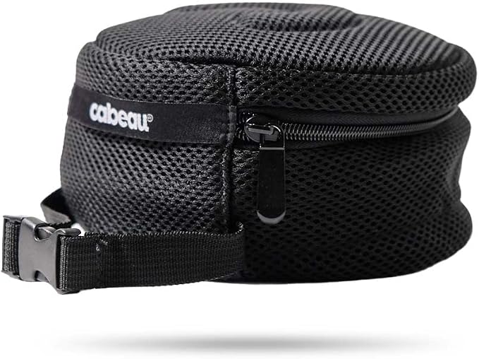 Cabeau Deluxe Travel Neck Pillow Case Premium Compact Carrying Case, Compresses Pillow in Half - Quick-Release Clasp Attaches to Carry-On Bags - Mesh Pocket Holds Travel Accessories, Black, Red, Red by Cabeau