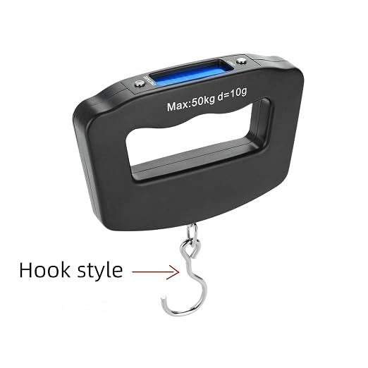 Portable Travel Luggage Electronic Scale, Digital LCD Hanging Box Weighing Scale 110 pounds/50 kilograms, Fishing, Luggage, Gifts (Hooks) - Image 2