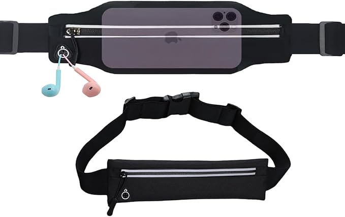 Slim Running Belt Fanny Pack for Men Women, Running Hiking Cycling Phone Holder, Reflective Runners Pouch Waist Pack for Workout, Money Belt, Running Gear Accessories Gift【Fits All Size Phones】 by Yamadura