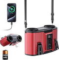 Doublepow 24000mAh Portable Waist Fan, Personal Fan, Dual Air Ducts Motors, Rechargeable Clip On Belt for Working, 10 Speeds 45H Wearable Neck Cooling, for Outdoor Work Travel, Power Outage (Red)﻿ by Unknown