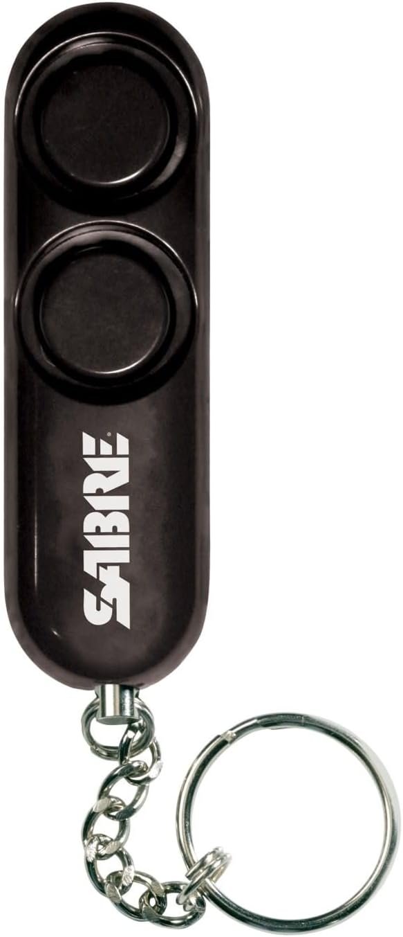 SABRE Personal Alarm With Key Ring, 120dB Alarm, Audible Up To 1,280 Feet (390 Meters), Simple Operation, Reusable, Black by SABRE