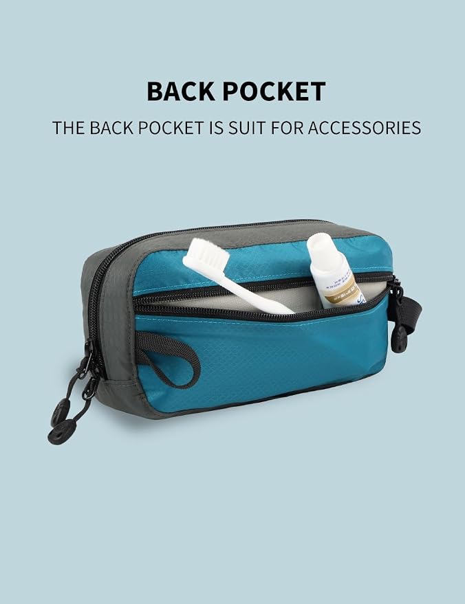 GOX Travel Small Toiletry Bag for Men Nylon Dopp Kit Medicine Bag Travel Organizer Pouch Shave Kits for Teens Toiletry Essentials Bathroom Compact (Peacock, 7.9 * 3.7 * 2 Inches) - Image 7