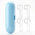 Electric Toothbrush Travel Case for Oral-B Toothbrushes - 4 Pcs Toothbrush Head Covers Compatible with Oral B Electric Toothbrush Heads (Blue) by PICEROSE