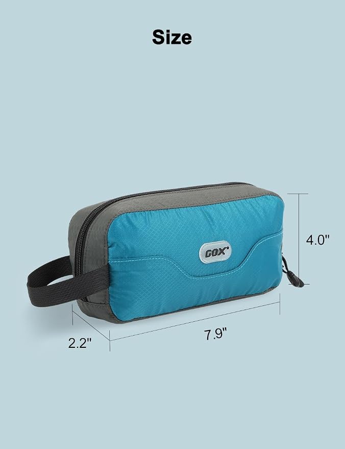 GOX Travel Small Toiletry Bag for Men Nylon Dopp Kit Medicine Bag Travel Organizer Pouch Shave Kits for Teens Toiletry Essentials Bathroom Compact (Peacock, 7.9 * 3.7 * 2 Inches) - Image 8