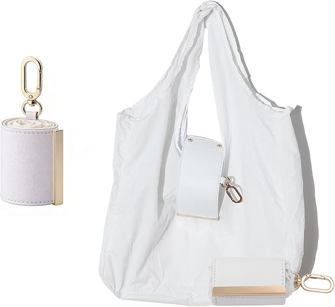 Foldable Tote Bag Keychain - Large Capacity Portable Shopping Bag Keyring - Reusable Groceries Bag for Daily Use by Unknown