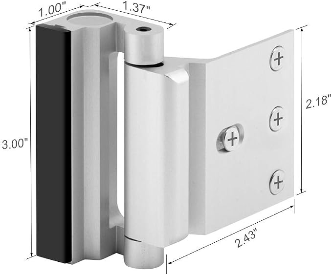 Door Reinforcement Lock Door Locks for Kids Safety Home Security 3 Pack | Child Proof Door Latch Front Door High Security Lock Withstands 800 lbs of Force Top Door Latch Lock Inward Swinging Inside - Image 8