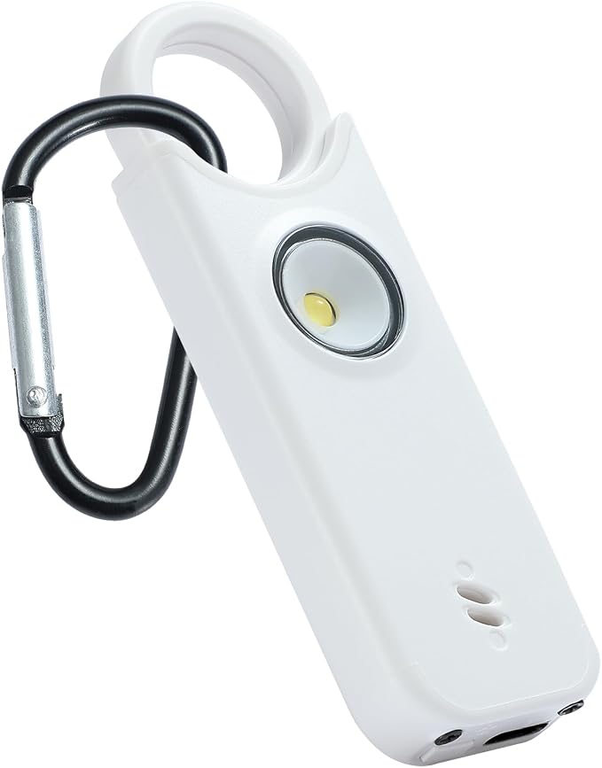 TIPSEAN Personal Safety Alarm - 135dB Ultra Loud Siren with LED Strobe Light, USB-C Rechargeable, Compact Keychain Alarm for Women/Men, Emergency Flashlight & Vibration Alert(White) by Unknown