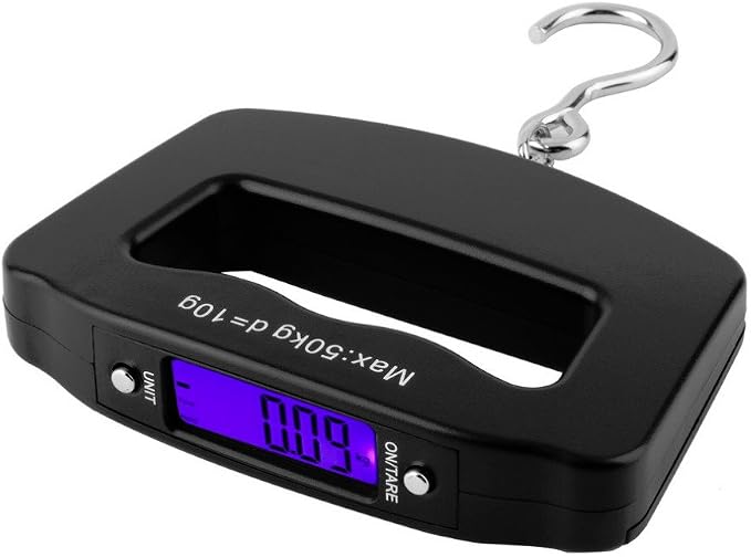 Digital Luggage Scale 110lb /50kg, Portable Mini Electronic Scale with Fishing Hook Tare Function Backlit LCD Display for Home Farm Factory Hunting Outdoor C42 - Image 3