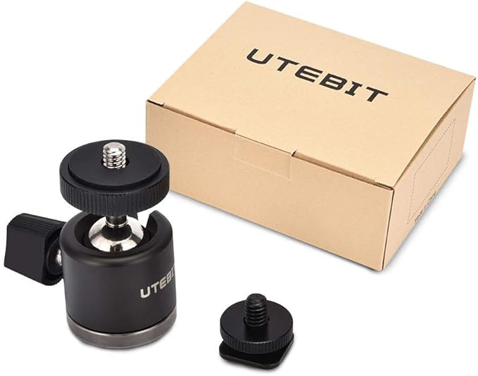 UTEBIT 20mm Mini Ball Head Tripod Head Mount with 1/4" hot Shoe, Black | 360° Rotatable Camera Mount Adapte Aluminium Ball Heads Compatible with Tripods, Monopods, HTC Vive, SLR Cameras Load 2.5lb - Image 6