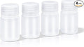 DEMORA 1 oz Small Plastic Bottles with Caps, Airtight Refillable Wide Mouth Travel Bottles for Toiletries, PP Food Grade Plastic Containers for Liquids Pill Sample Lab Reagent (Clear, 4 Pcs) by DEMORA