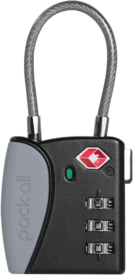 pack all Travel Accessories Bundle | 110 Lbs Luggage Scale (1 Pack Grey) & TSA Cable Lock (1 Pack Grey) - Image 3
