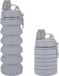Collapsible Water Bottles for Kids, Students, Adults, Reusable BPA Free Silicone Foldable Sports Water Bottles for Travel Camping Hiking, Folding Travel Water Bottles, Gary by MAKERSLAND