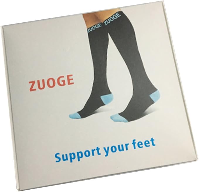 zuoge 6 Pairs Compression Socks Pack - Best Medical, Nursing, Travel & Flight Socks - Running & Fitness - 15-20mmHg - Image 5