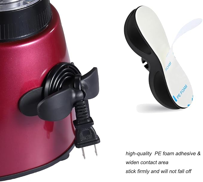 SisBroo Cord Organizer for Appliances, 4PCS Kitchen Appliance Cord Winder Cable Organizer, Cord Holder Cord Wrapper for Appliances Stick on Pressure Cooker, Mixer, Blender, Coffee Maker, Air Fryer - Image 3