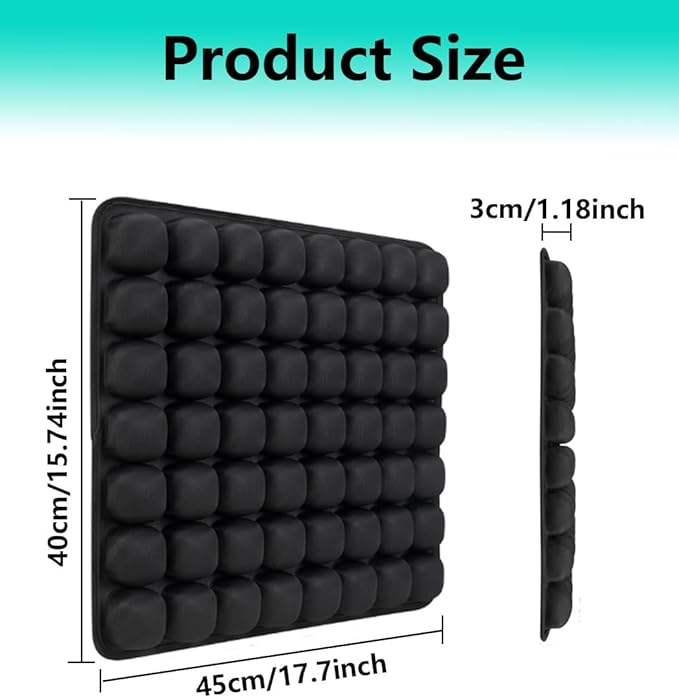 Sondur Travel Cushion, Portable Airplane Seat Cushion for Long Flights 3D Air Cel Inflatable Seat Cushion for Air Travel with Air Pump for Car,Office,Stadium,Ergonomic Comfort Support,Heavy Duty - Image 2