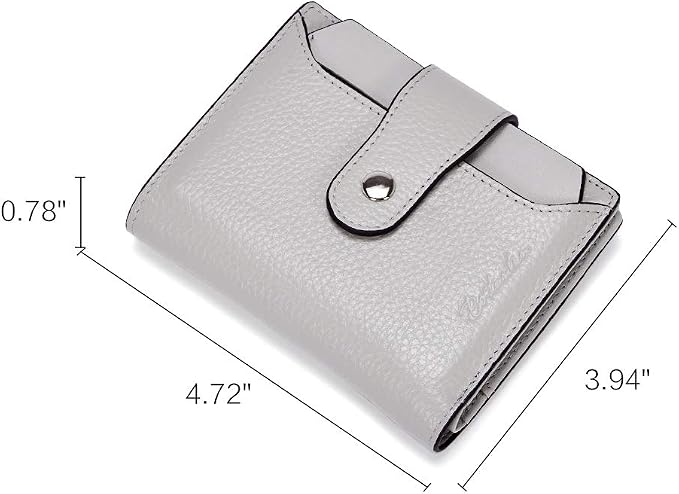 BOSTANTEN Leather Womens Wallet Small RFID Blocking Credit Card Holder | Removable ID Window, Zipper Coin Pocket, Bifold, Minimalist, Fits Small Purses, Daily Use, Ladies Gifts, Grey - Image 7
