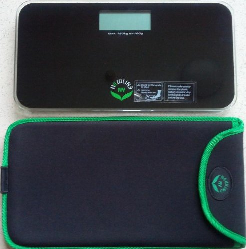 NewlineNY Black Mini Bathroom Scale + Travel Slip Case SBB-0718MBK+101BG - Image 9