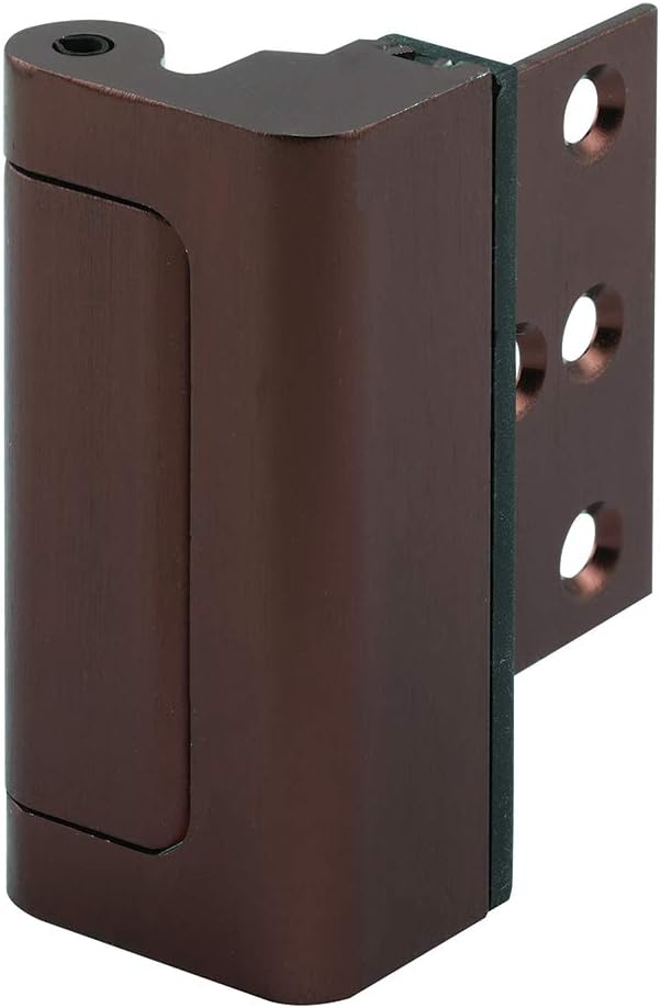 Prime-Line U 11441 Door Reinforcement Lock – Add Extra, High Security to your Home and Prevent Unauthorized Entry – 3” Stop, Aluminum Construction, Red Bronze (Single Pack) | Add Extra High Security, Prevent Unauthorized Entry, 3 in. Stop, Solid Brass ... by Prime-Line