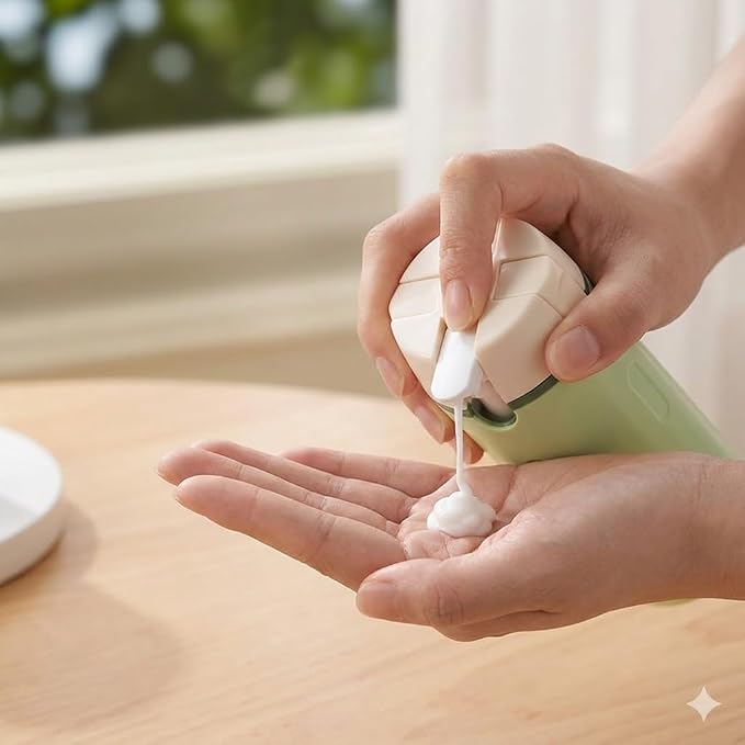 4-in-1 Detachable Travel Dispenser Bottles Set Foldable Pump Leak-Proof, Carry-On Compliant 30ml/1OZ Refillable Containers for Shampoo Lotion Body Wash with Protective Case - Image 6