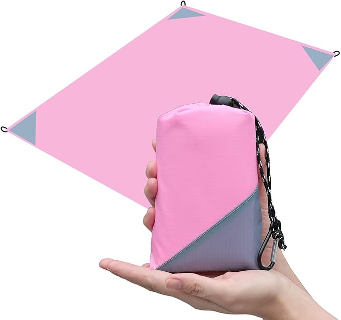 Orga'Neat Pocket Picnic Blanket, Compact Lightweight Tarp for Camping | Foldable, Easy to Carry, Water Resistant Sandproof Washable Quick Dry Mat for Beach, Festival, Travel, Outdoor Recreation by OrgaNeat