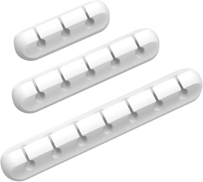 Cord Organizer for Desk, Cable Organizer Cable Holder 3 Pack White by INCHOR
