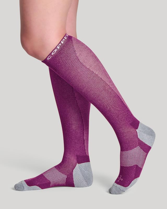 Travel Compression Socks Women's Over-the-Calf – Soothing Compression, Mesh Ventilation, Padding & Copper Znergy Anti-Odor - Image 5