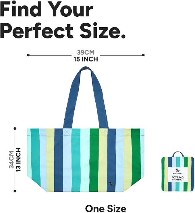 Dock & Bay Everyday Beach Tote Bag - Reusable Carrier Bag for Daily Use - Carries Up to 10kg - 100% Recycled Materials - Image 6
