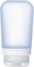 humangear GoToob+ (Medium) | Refillable Silicone Travel Bottle | Locking Lid | Food-Safe Material | Blue, Medium (2.5 fl.oz.; 74ml) | Refillable & Leak-Proof Silicone Travel Size Bottles with Locking Cap for Toiletries, Camping & TSA Carry-On by humangear