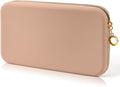Travel Zipper Makeup Brushes Bag Silicone Large Makeup Brush Holder Women Pouch Case for Daily, Work, Essentials（Khaki） by Sakolla