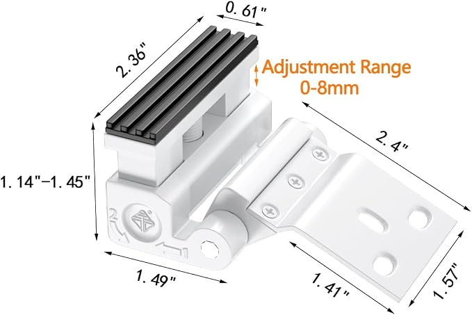 White Adjustable Home Security Door Reinforcement Lock | Child proof Safety Door Latches,Security Device for Enhanced Safety,for Home,Hotels,Apartments Prevents Unauthorized Entry - Image 2
