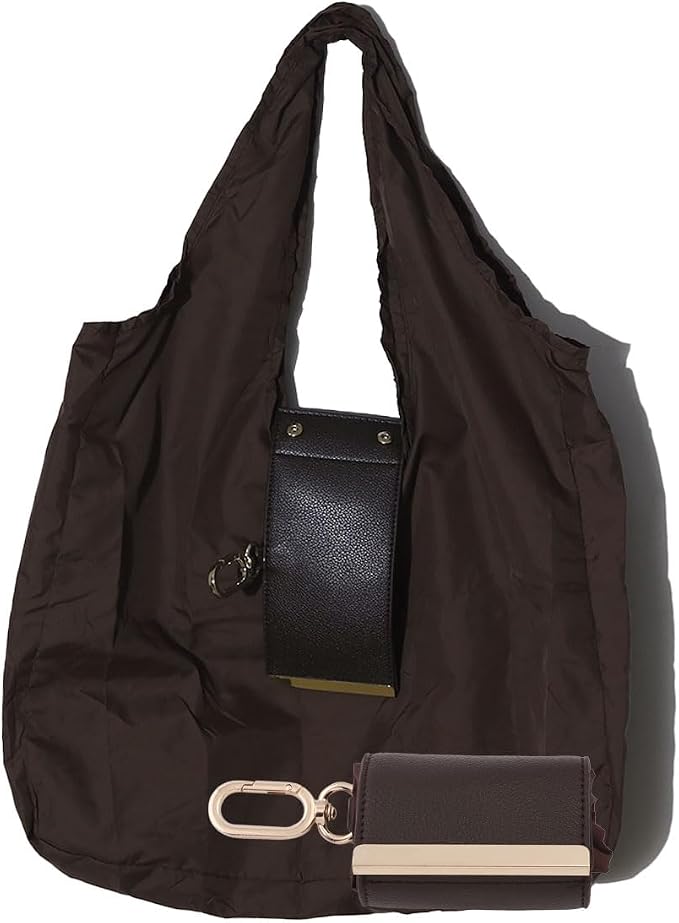 Foldable Keychain Tote Bag - Large Capacity Portable Shopping Bag - Reusable for Daily Use by Unknown