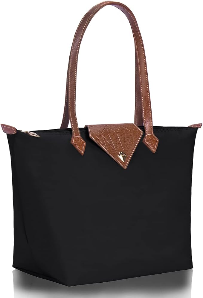 Women Tote Bag,Stylish Waterproof Nylon Ladies Shoulder Bag, Folding Beach Travel Bag for Work,Shopping, Large - Image 4