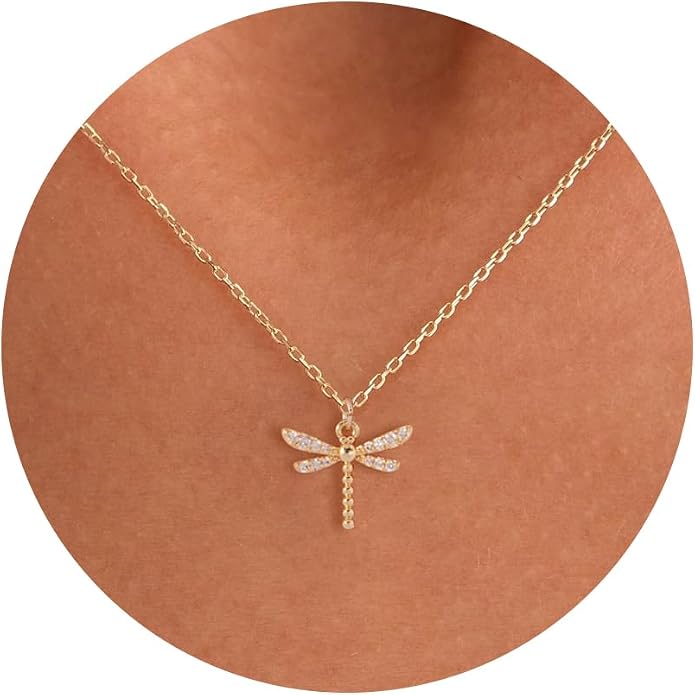 Gold Necklace for Women, Dainty Charm Pendant Necklace Jewelry Gift | 14K Gold Plated, Cute, Delicate, Adults, Non Tarnish, Hypoallergenic, Accessories by GUOKEJEWELRY