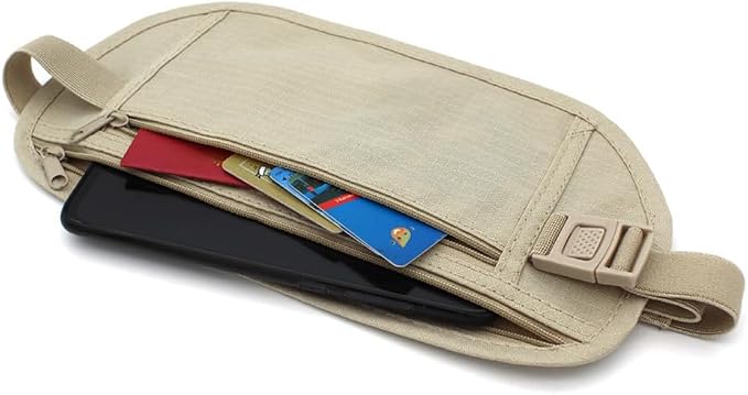 Secure Travel Money Belt, Anti-Theft Passport Holder Travel Wallet for Men Women, Hidden Under Clothes Belt Wallet, Security Travel Pouch, Waterproof Waist Bumbag for Money, Cards and Keys - Image 2