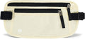 FuninCrea Waterproof Hidden Money Belt for Travel, Anti-Theft Belt Bag with RFID Blocking Function Adjustable Slim Waist Bag with 2 Zipper Pockets and 1 Back Pocket for Travel Running (B, Beige) by FuninCrea