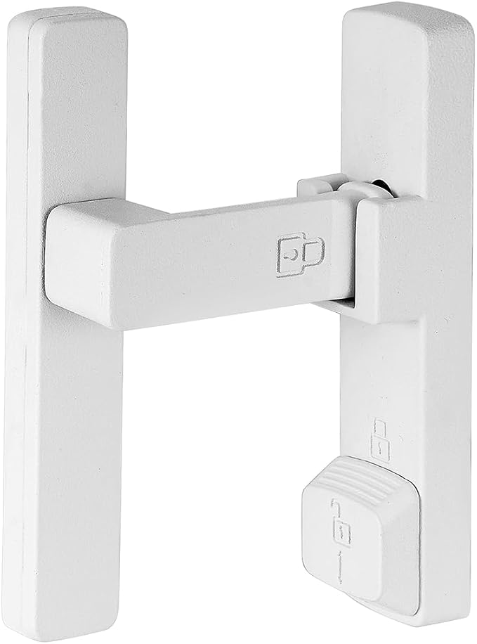 2 Packs Matte White 90 Degree Barn Door Lock,Flip Gate Latches Hardware | Zinc Alloy Door Lock,Right Angle Door Lock Latch,Sliding Door Latches,for bedroom,drawer,pet enclosures,cabinet,garage,window - Image 7