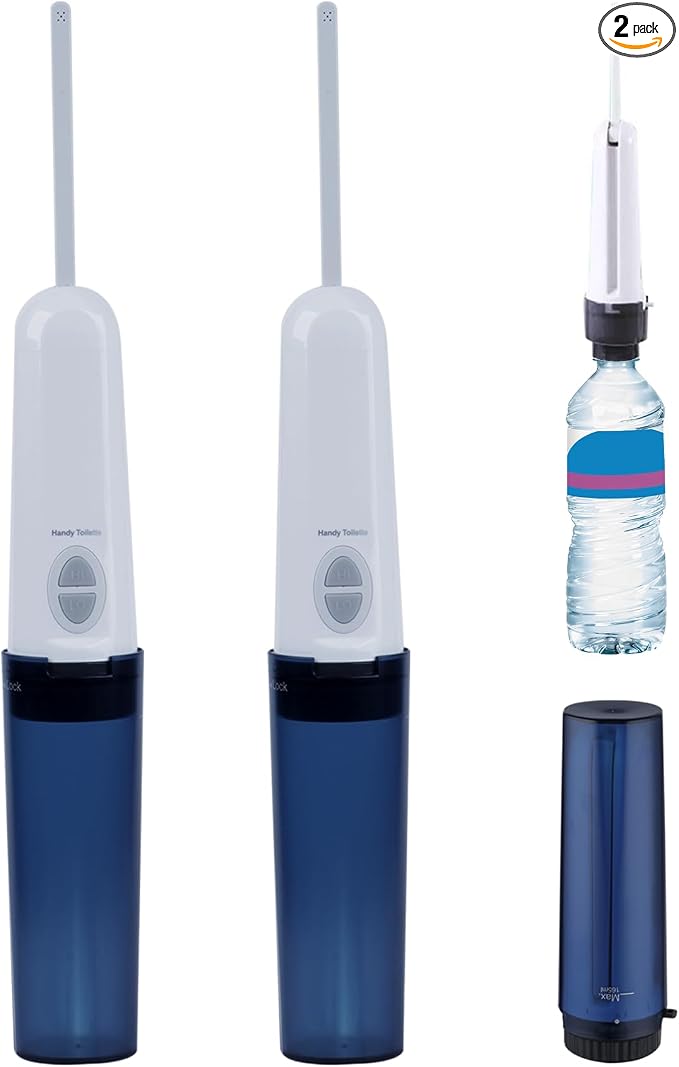 Hibbent 2 Pack Portable Bidet for Travel, High Pressure Handheld Electric Bidet Sprayer for Women & Men, Personal Hygiene Cleaning, Soothing Postpartum Care, Blue by Hibbent