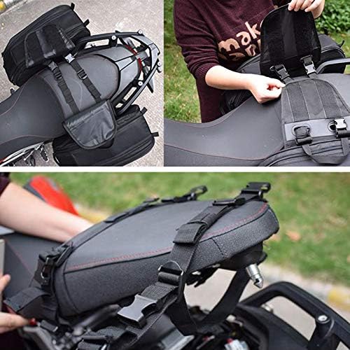 Motorcycle Saddlebags, Expandable Large Capacity Side Bags with Rain covers | Universal Detachable Saddle Bags with Reinforced Straps, Motorcycle Luggage Bag, Accessories Storage Bags, Seat Bag - Image 5