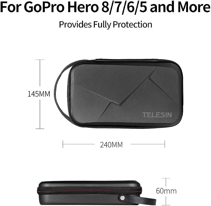 TELESIN Hard Carry Case Waterproof Carrying Bag for Go Pro Mission 1 PRO Hero 13 12 11 10 9 DJI Osmo Action 6/5 Pro/4/Pocket 4 3/Nano Insta360 X5/X4/X3 Ace Pro 2 EDC Tech Pouch Camera Accessories - Image 6