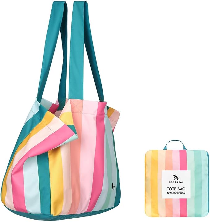Dock & Bay Everyday Beach Tote Bag - Reusable Carrier Bag for Daily Use - Carries Up to 10kg - 100% Recycled Materials by DockBay