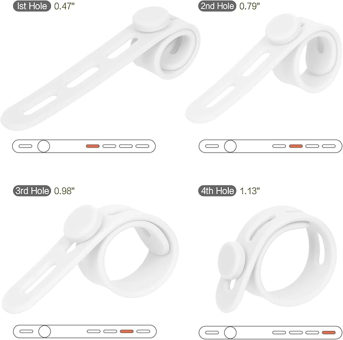 Donruby 24Pcs Silicone Cable Ties - Reusable & Washable with Locking Buckles, Adjustable Fastening Cable Management Straps, Multi-Purpose High Elasticity Cord Organizer (White) - Image 3