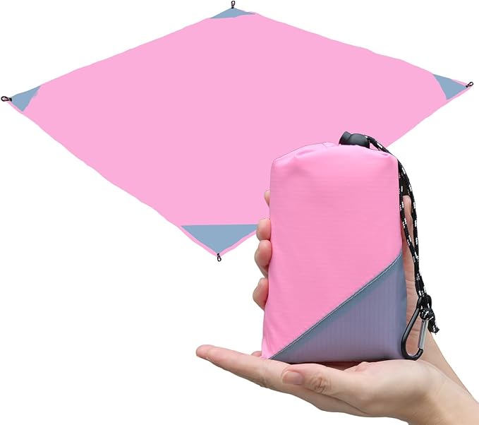 Orga'Neat Pocket Picnic Blanket, Compact Lightweight Tarp for Camping | Foldable, Easy to Carry, Water Resistant Sandproof Washable Quick Dry Mat for Beach, Festival, Travel, Outdoor Recreation by OrgaNeat