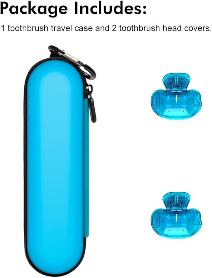 Nincha Electric Toothbrush Travel Case Compatible with Oral-B/Philips Sonicare/Colgate/Reach, and Most Electric Toothbrush, Includes 2 Universal Toothbrush Covers (Blue Case + Blue Covers) - Image 4