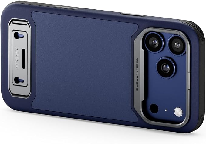 Tilta Khronos Lite Case Compatible with iPhone 17 Pro Max | Lightweight Mobile Cage | Kickstand | Magnetic Mounts | Metal Lens Frame | Professional Smartphone Rig – Navy Blue by Tilta
