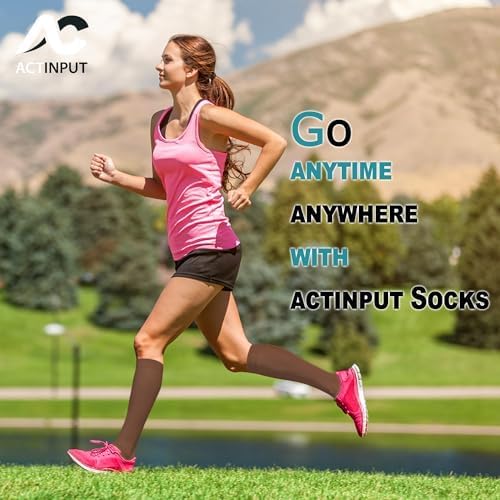 8 Pairs Compression Socks Women Men 15-20mmHg Knee High Support Circulation | Copper Nylon Graduated Stockings,Leg Fatigue, Nurses, Pregnancy, Running, Travel, Flight, Athletic, Medical - Image 5
