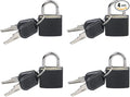 4 Pcs Small Metal Luggage Padlocks Mini Suitcase Locks Classroom Matching Game Locks with Keys for School Gym Black by GSHLLO