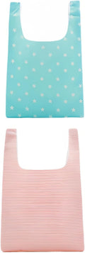2 Pack Reusable Foldable Grocery Bags - Waterproof 20x14 Inch Tote with Pockets by FANBODTA